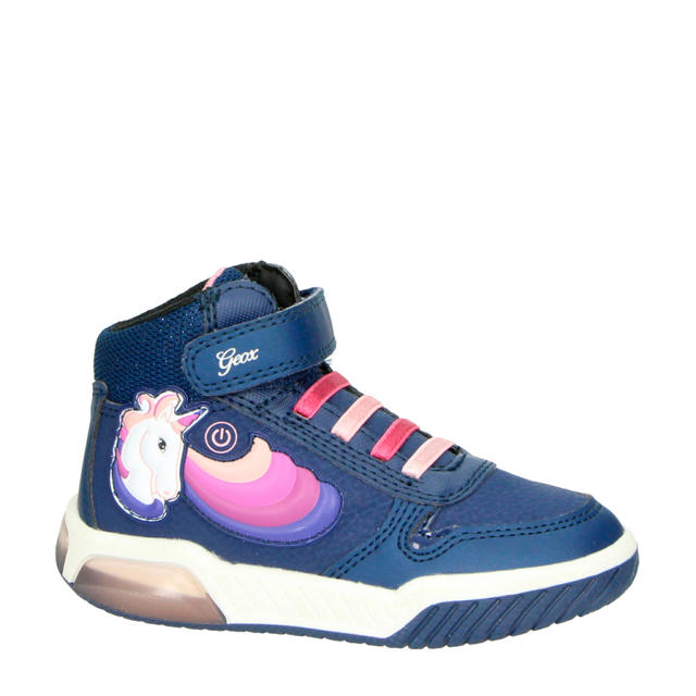 Voorbijgaand Uitstroom Herenhuis Geox Inek hoge sneakers met lichtjes blauw/roze | wehkamp