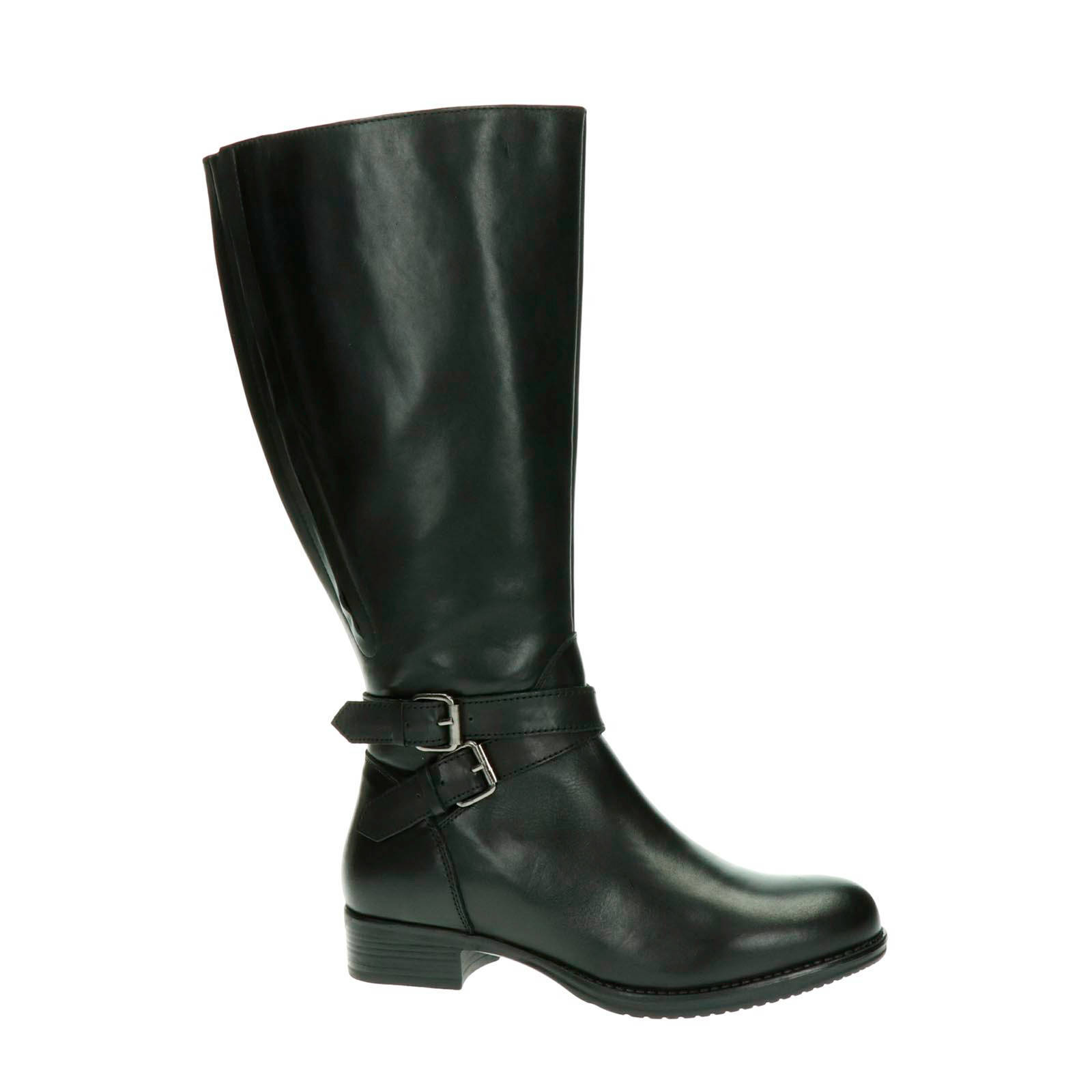JJ Footwear Beccles XL-schacht leren laarzen zwart | wehkamp
