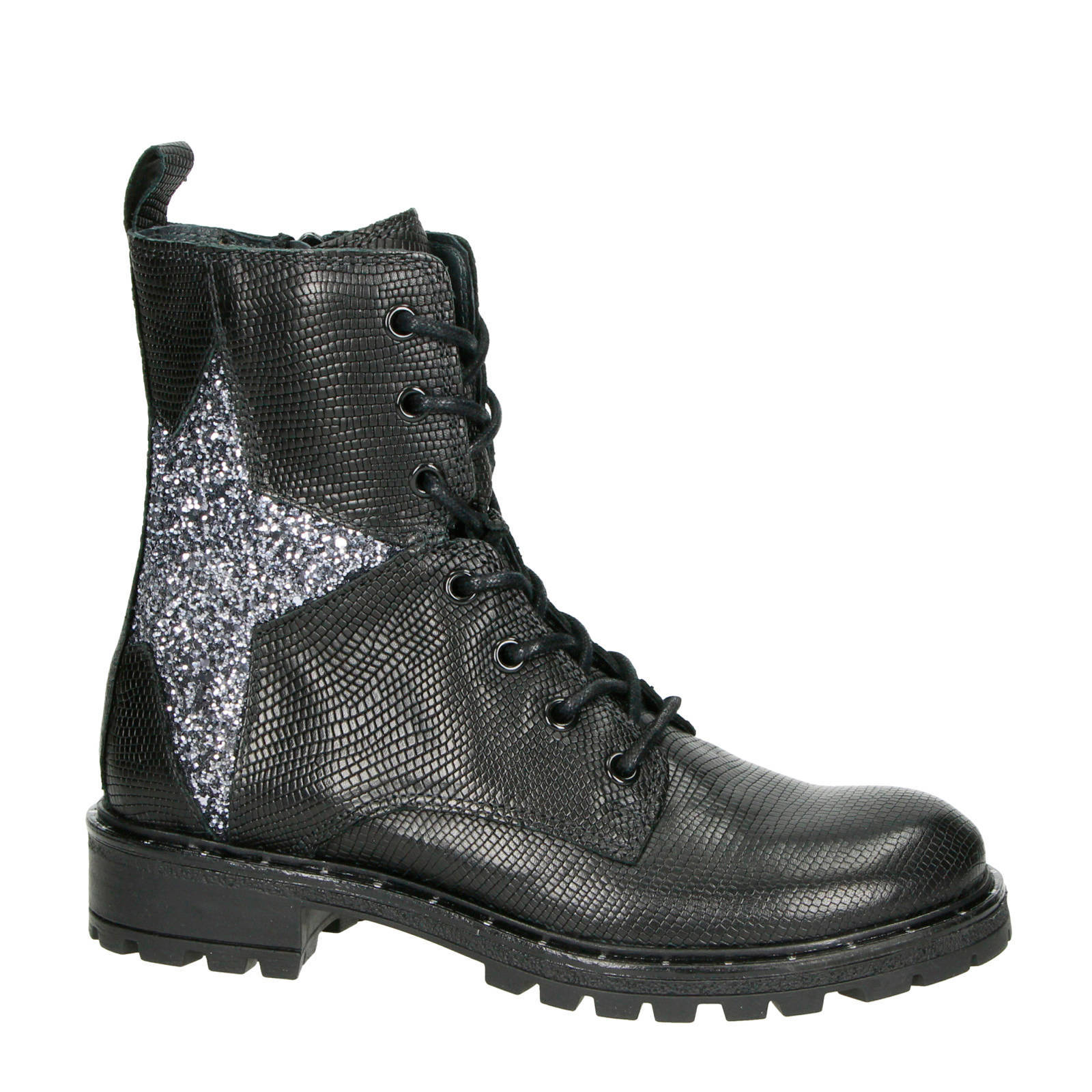 Giga leren veterboots zwart | wehkamp