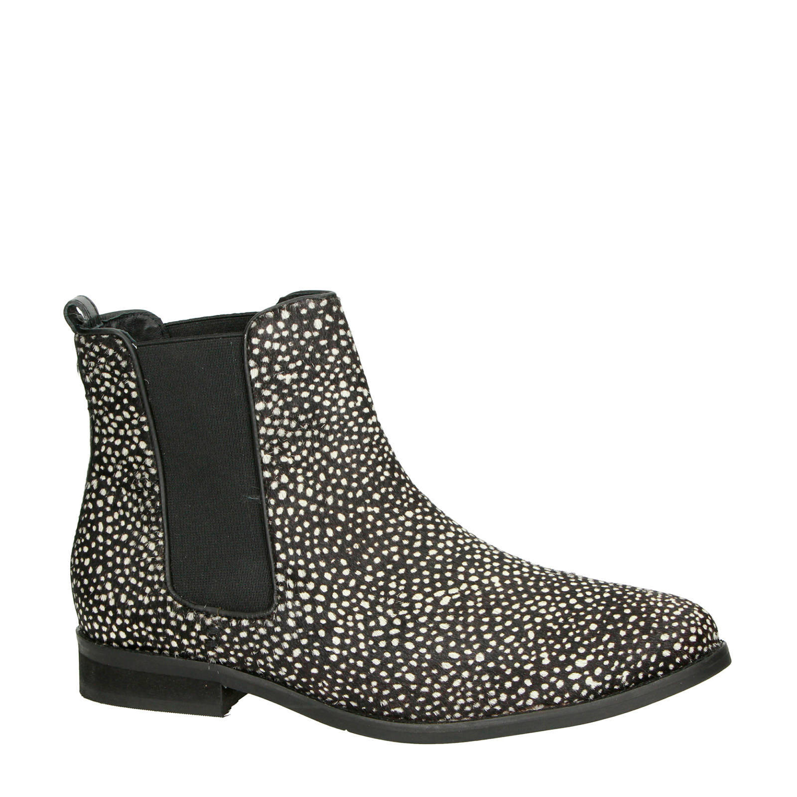 Maruti leren chelsea boots zwart/wit | wehkamp