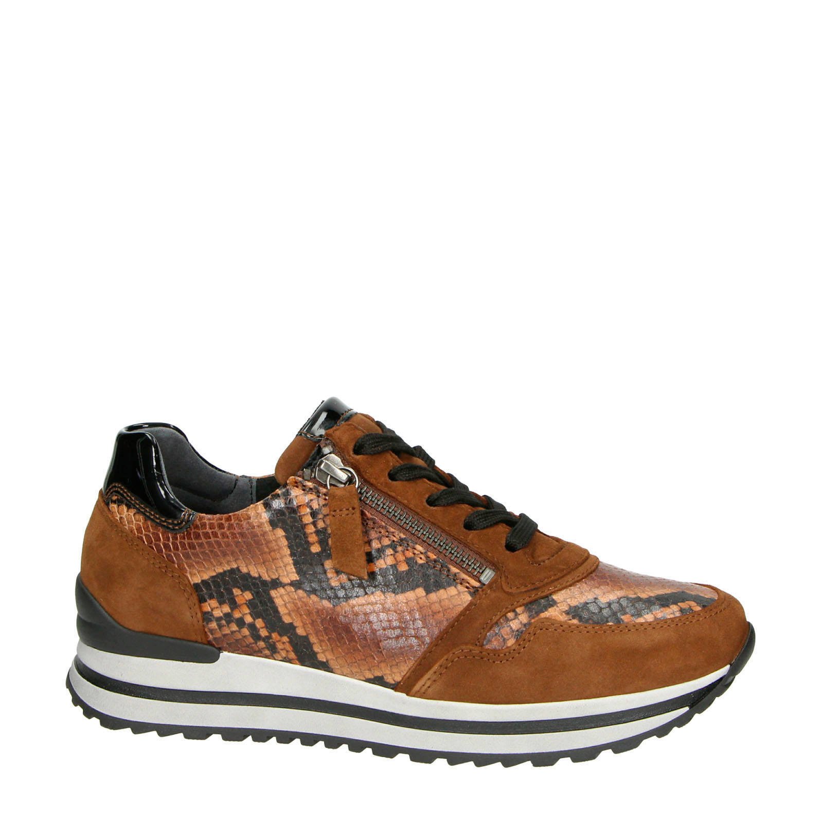 Gabor comfort Turin H leren sneakers bruin slangenprint wehkamp