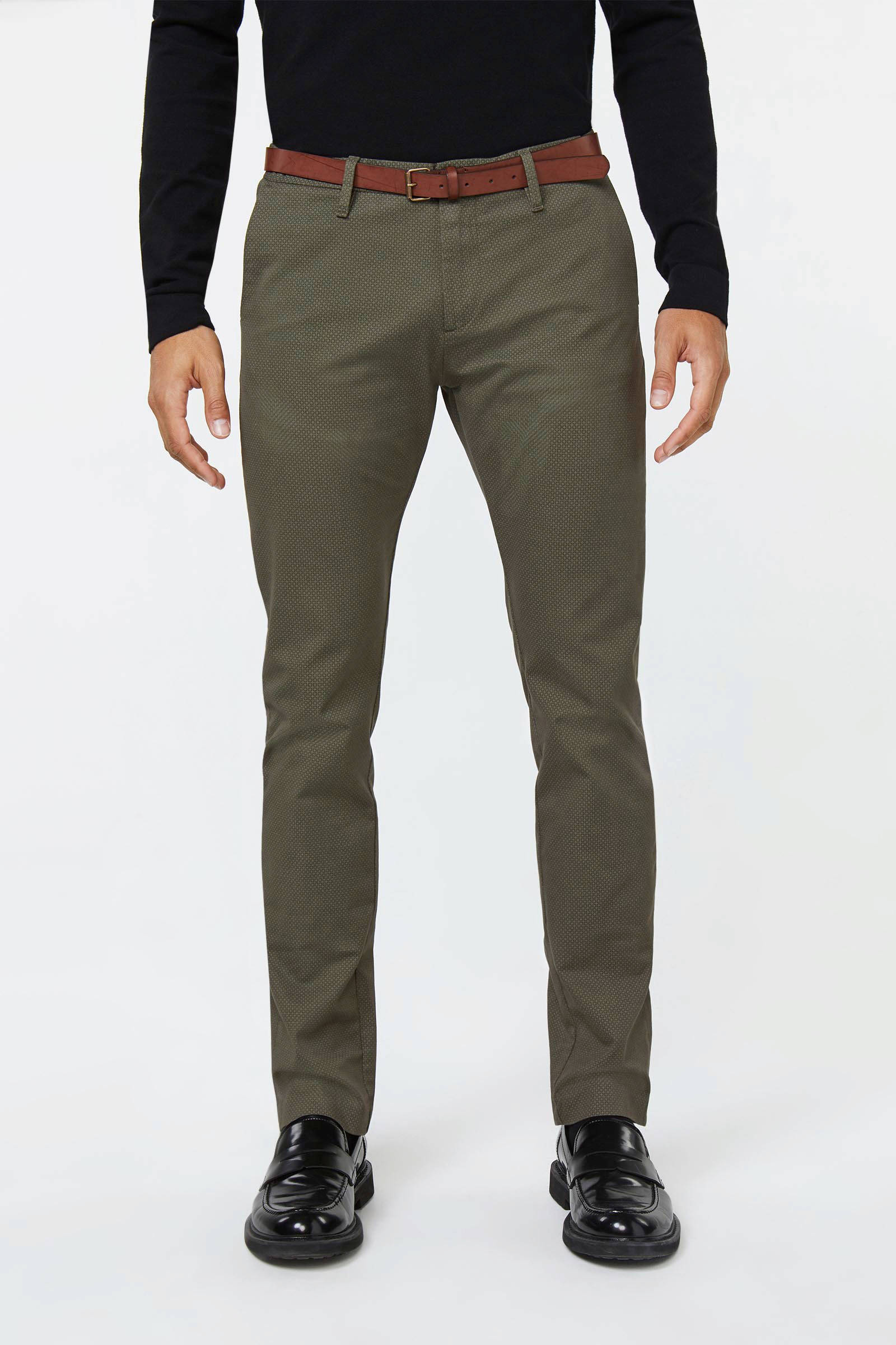 WE Fashion skinny chino donkergroen | wehkamp