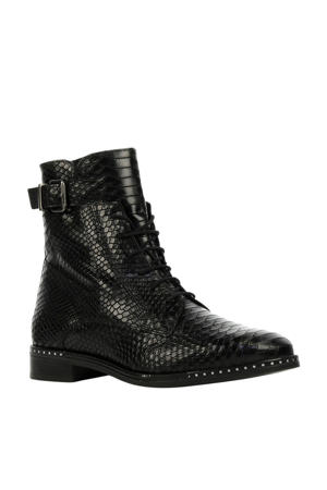Verona leren veterboots zwart