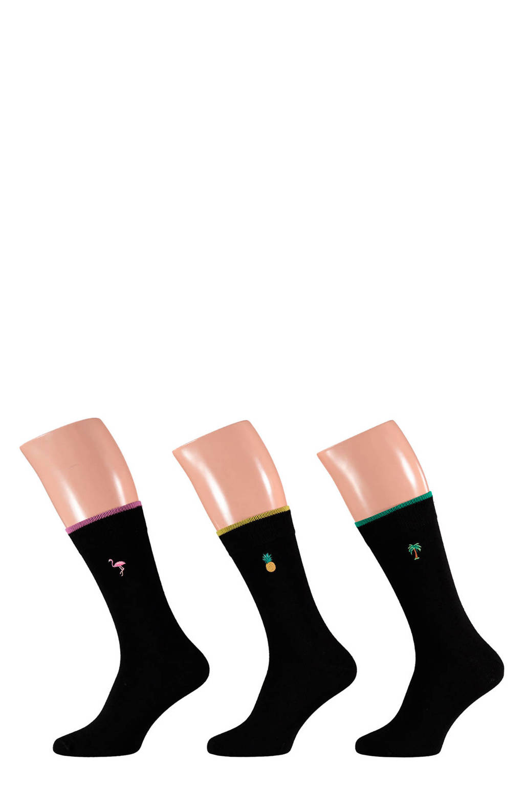Apollo sokken 3-pak, MULTI BLACK