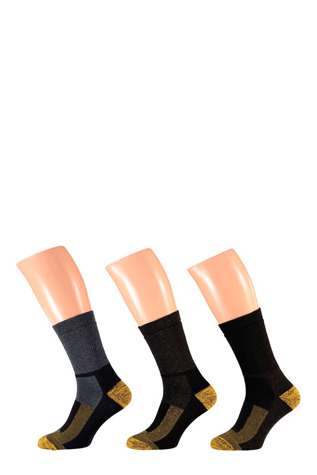 Apollo thermo sokken set van 3 paar, Zwart/grijs