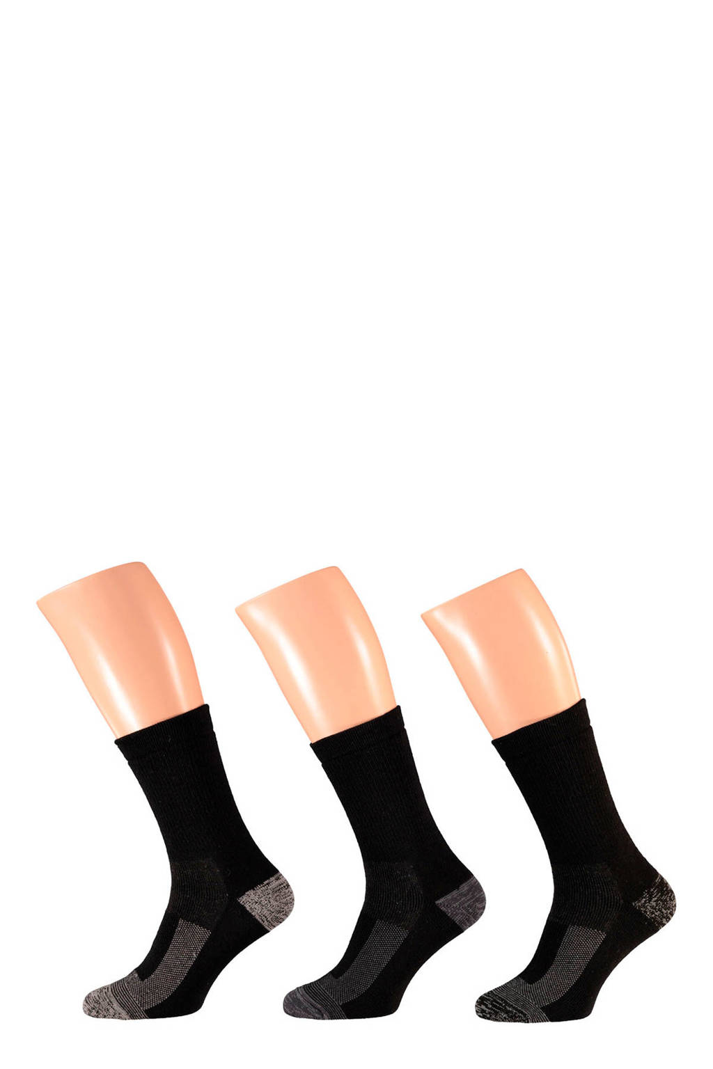 Apollo thermo sokken set van 3 paar, Zwart/grijs