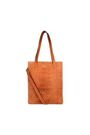 Worker Croco Valencia leren werktas camel