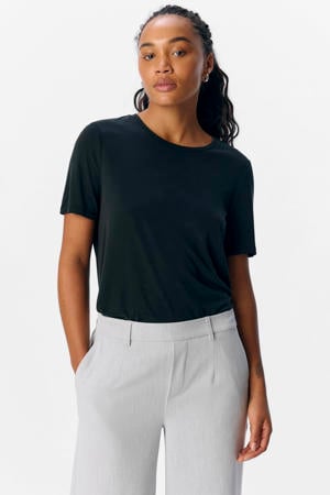 T-shirt OBJANNIE met modal zwart