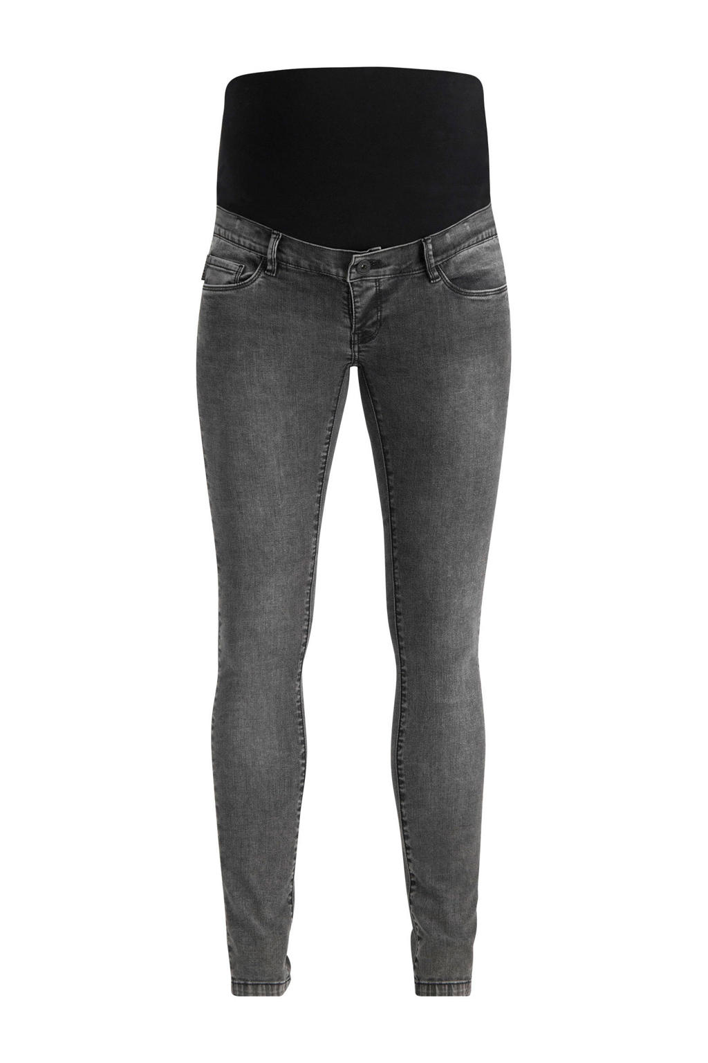 SUPERMOM Jeans Skinny In Denim Elasticizzato Per Gravidanza E Post Parto - Grigio - Vita Regolabile Con Fascia Di Supporto