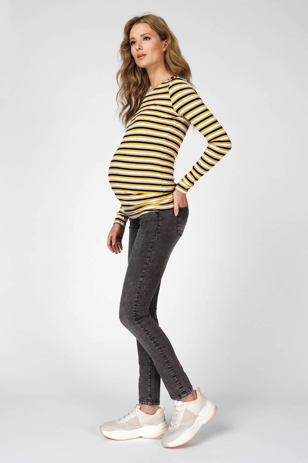 Supermom high waist skinny zwangerschapsjeans grijs, Grijs