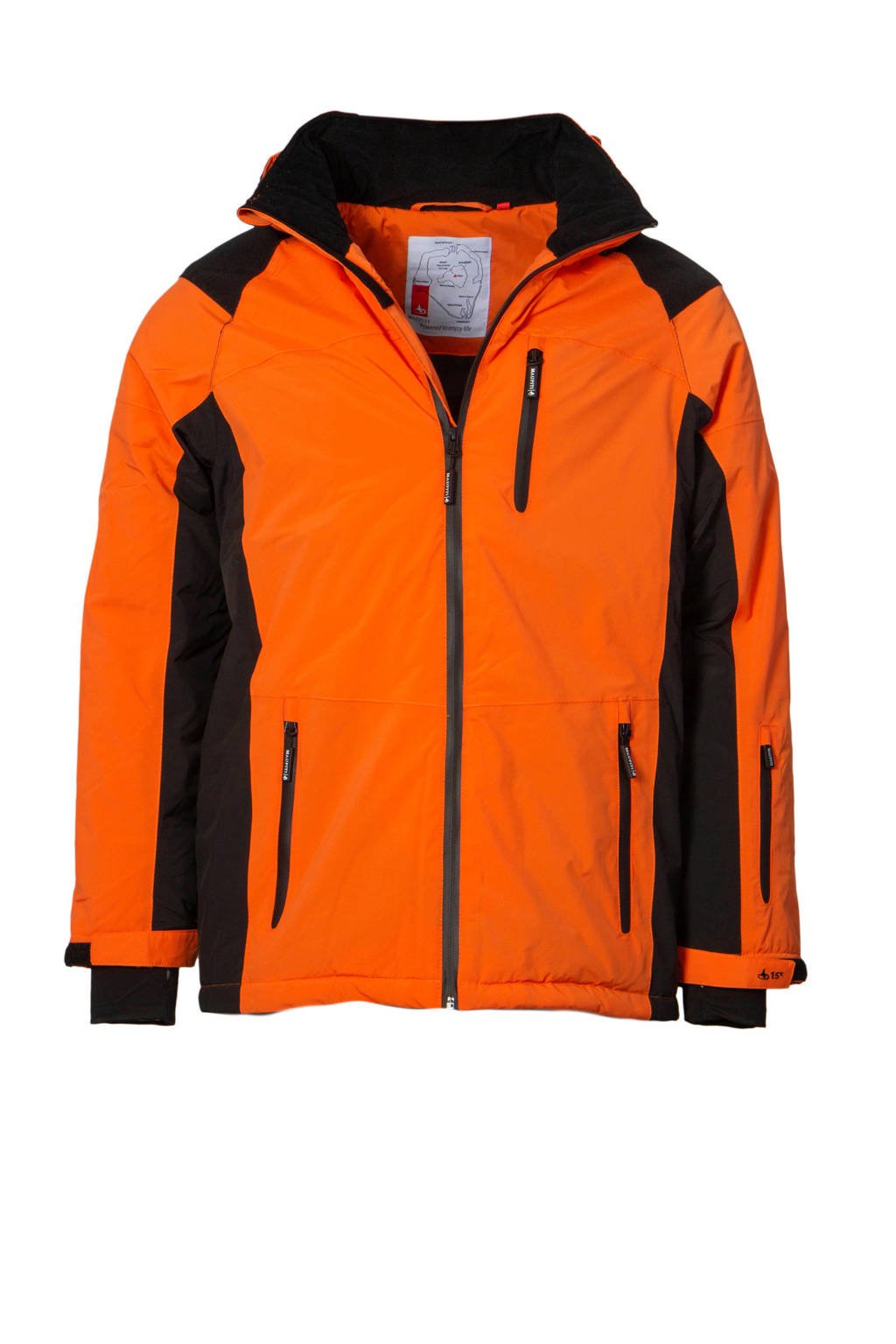 Maupiti ski-jack Mel oranje/zwart, Oranje/zwart