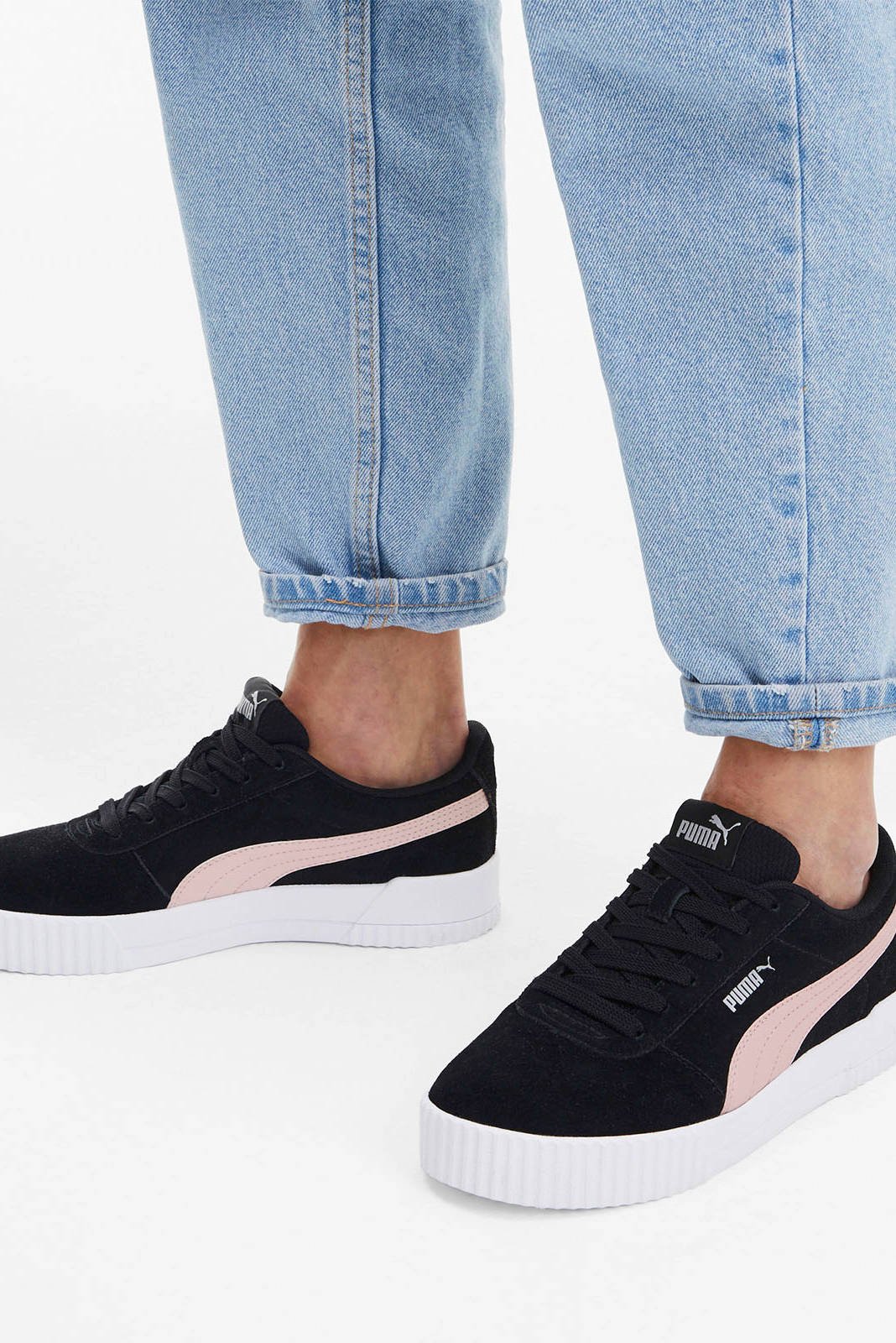 Puma Carina suède sneakers zwart/roze | wehkamp Puma Carina suède sneakers zwart/roze | wehkamp