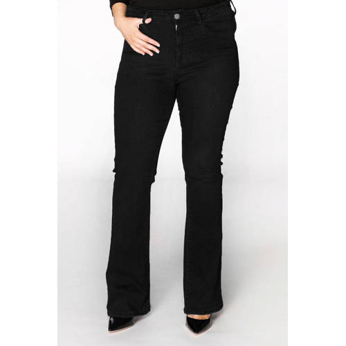 YOEK high waist flared jeans zwart afbeelding