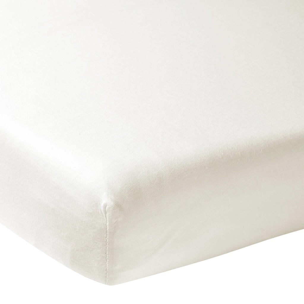 Meyco katoenen jersey hoeslaken wieg 40x80/90 cm offwhite