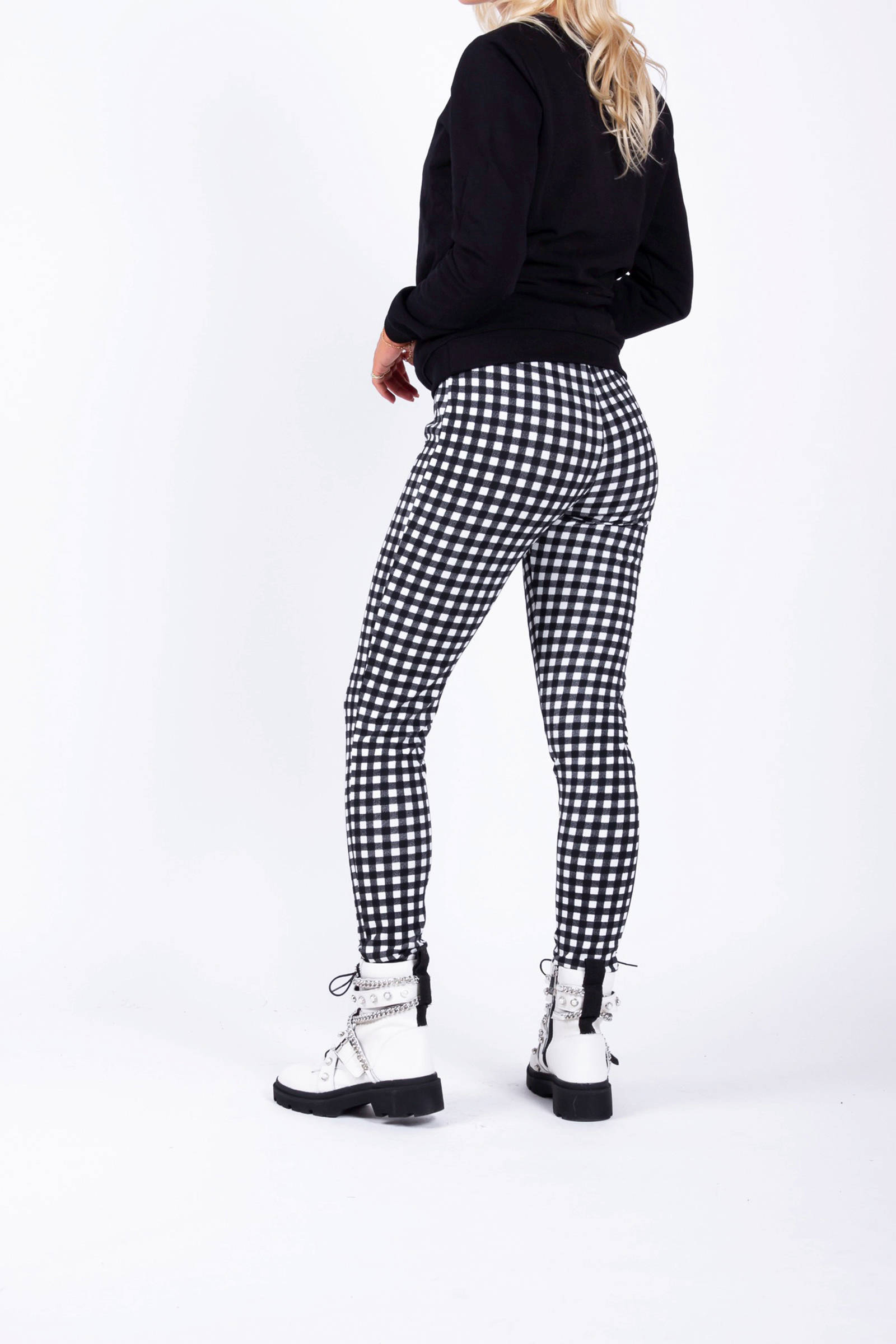 Colourful Rebel geruite legging Jonie zwart/wit | wehkamp