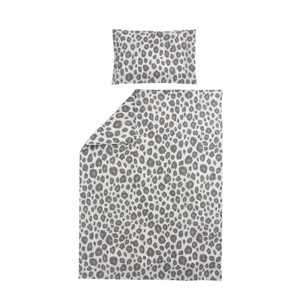 Meyco ledikantdekbedovertrek Panter (100x135 cm), Zand/grijs