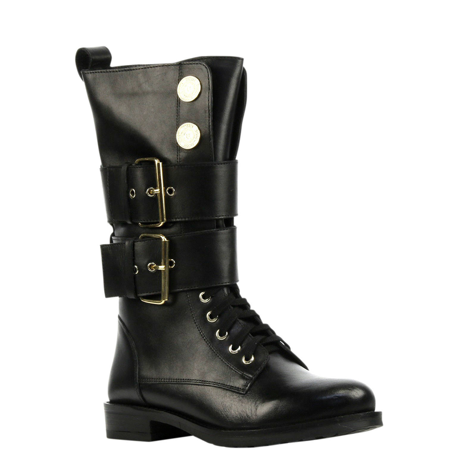 Zwarte NIKKIE Veterboots PEBBEL BOOTS | Omoda
