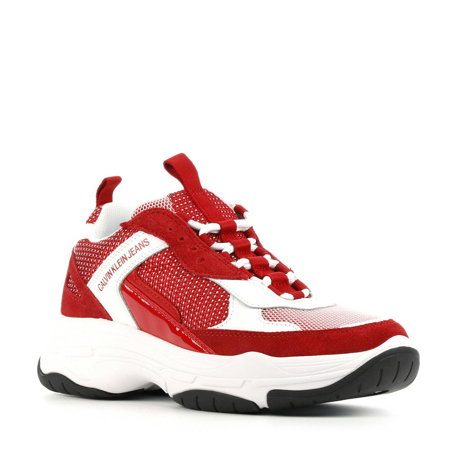 CALVIN KLEIN JEANS Maya chunky sneakers rood/wit | wehkamp