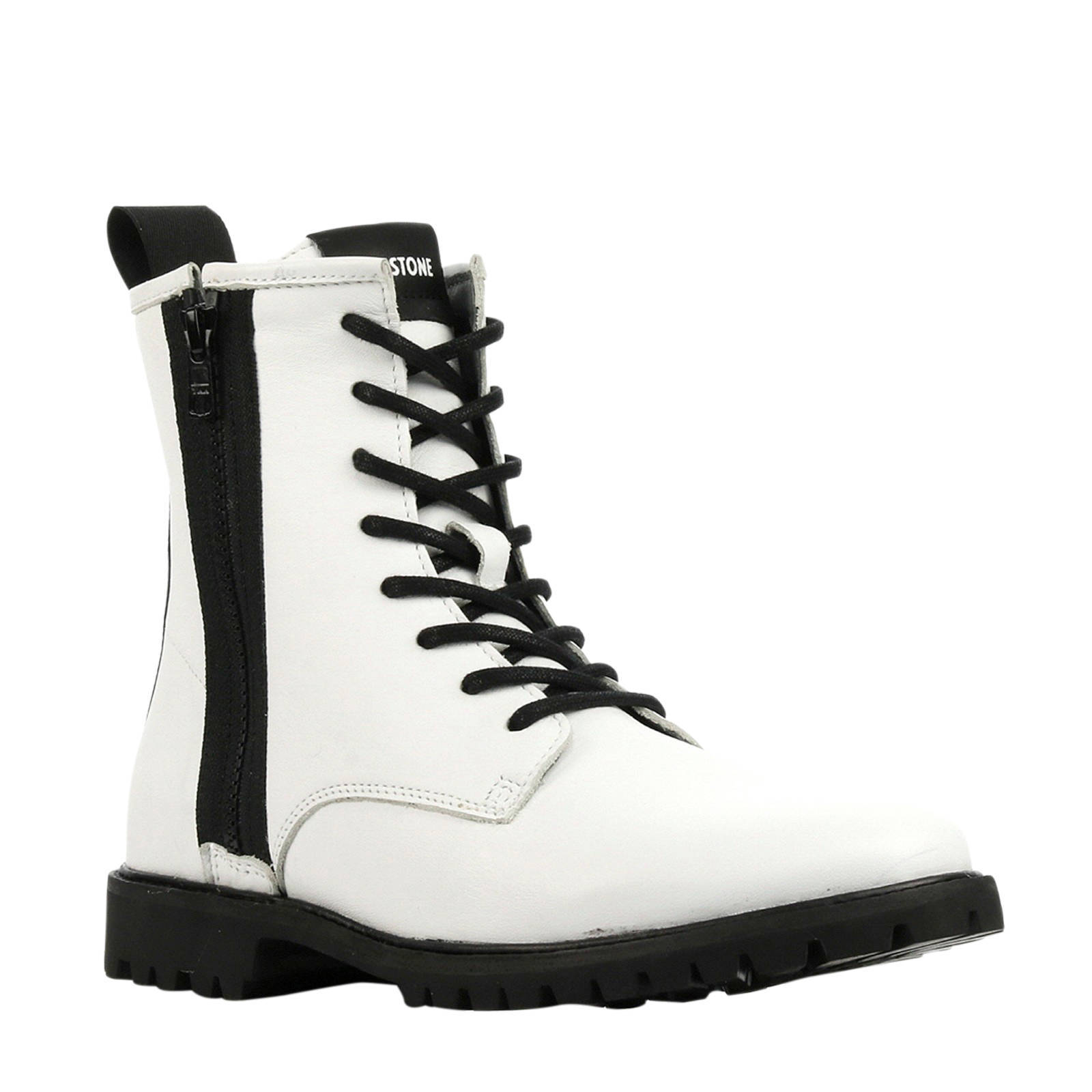 SI98 leren veterboots witzwart SI98 leren veterboots witzwart