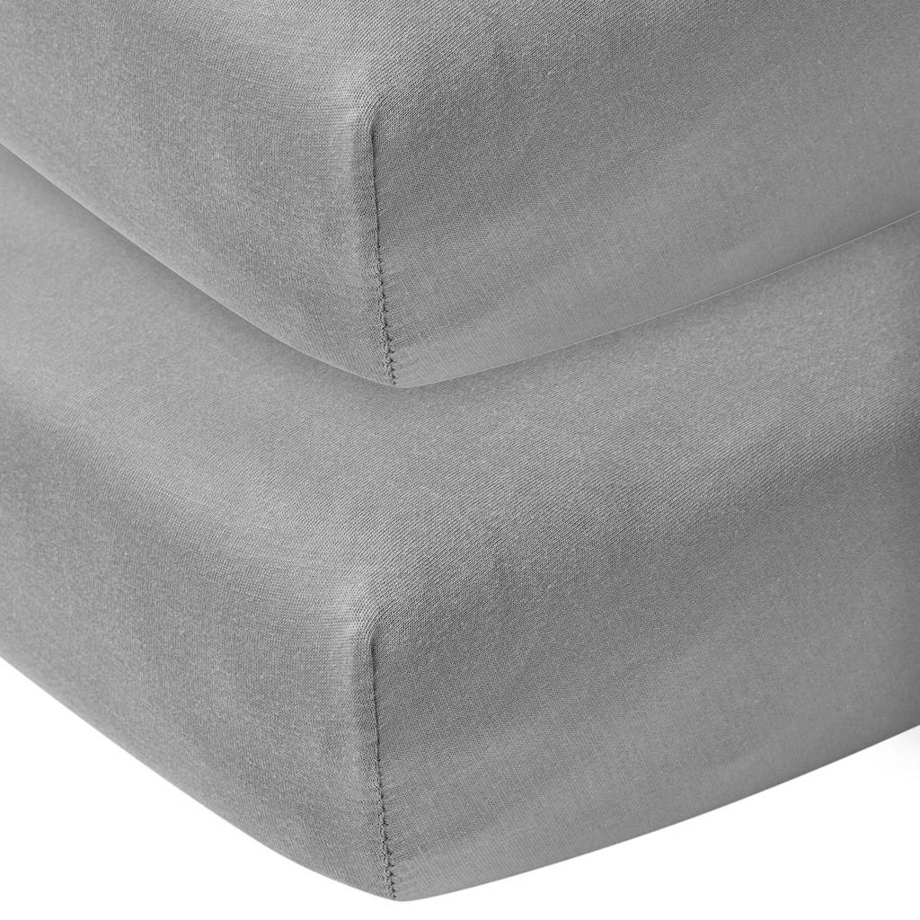 Meyco katoenen jersey hoeslaken co-sleeper 50x90 cm (set van 2) grijs