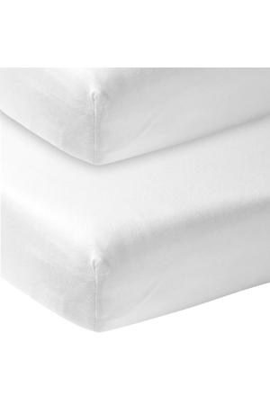 katoenen jersey hoeslaken co-sleeper 50x90 cm (set van 2) wit