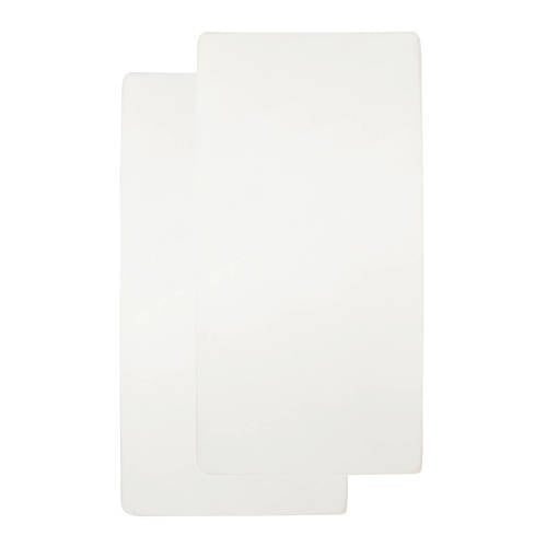 Meyco katoenen jersey hoeslaken wieg 40x80/90 cm (set van 2) offwhite afbeelding