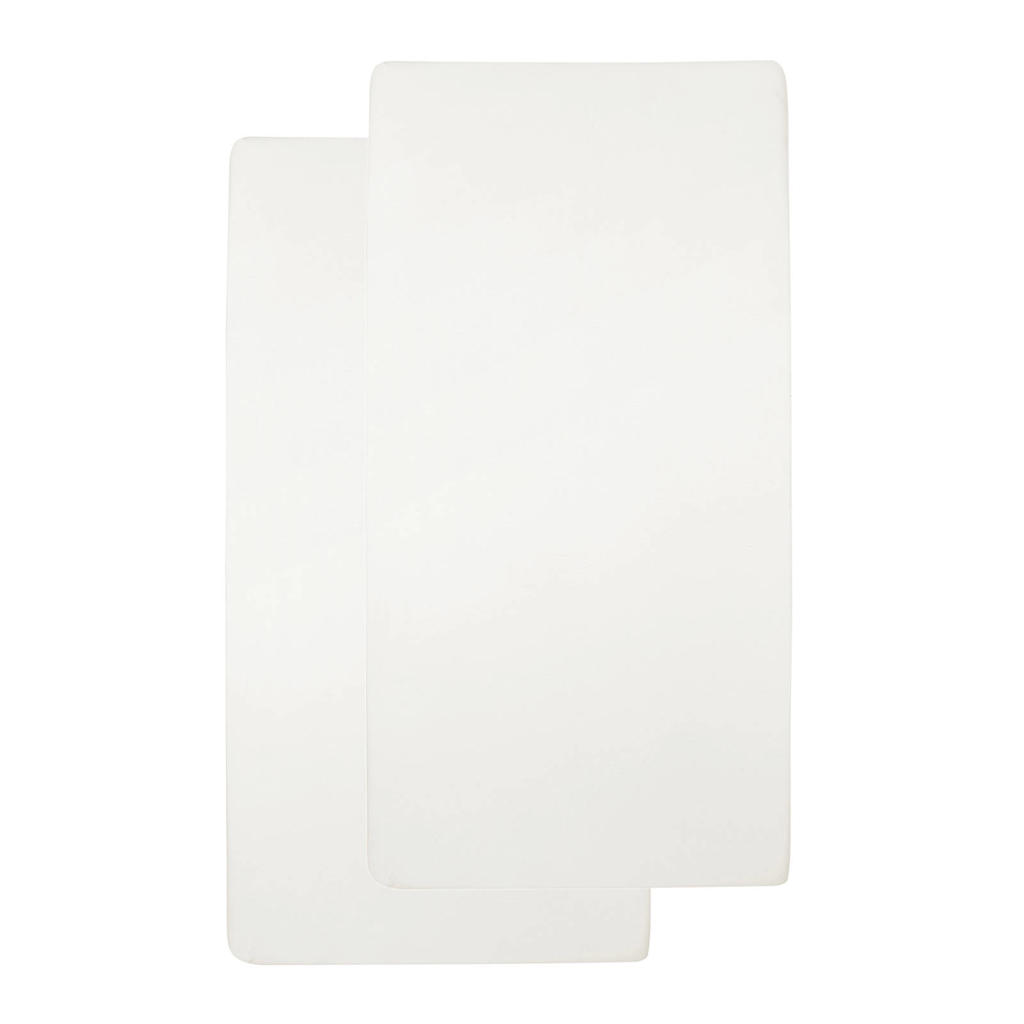 Meyco katoenen jersey hoeslaken ledikant 60x120 cm (set van 2) offwhite