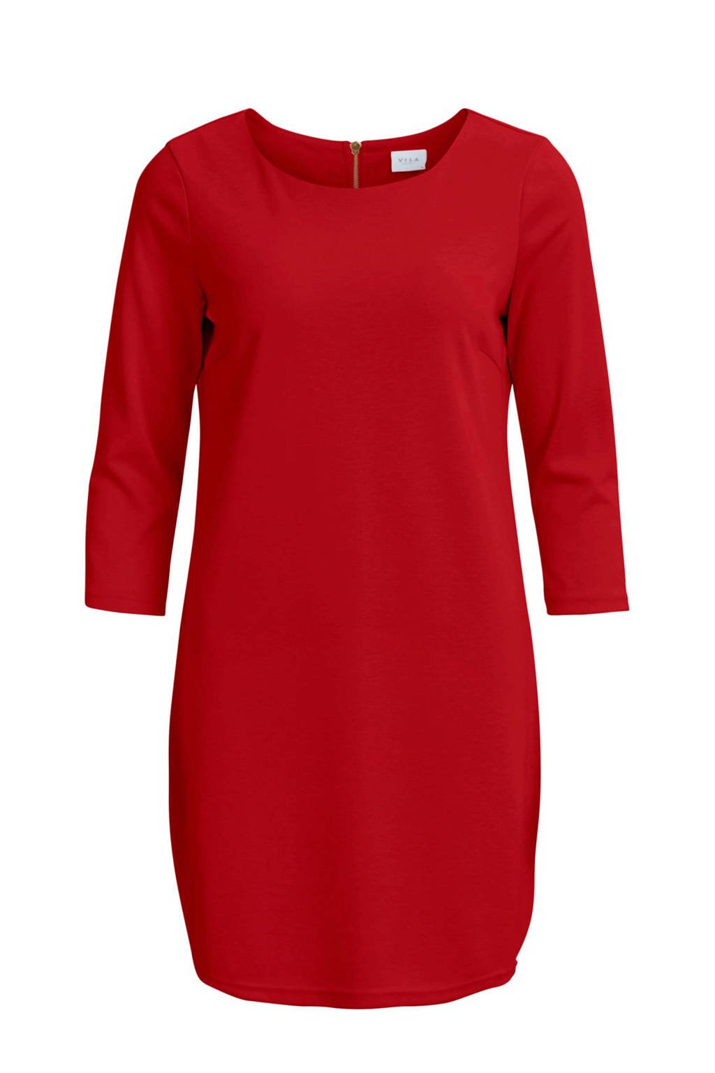 VILA fijngebreide jersey jurk rood, Rood