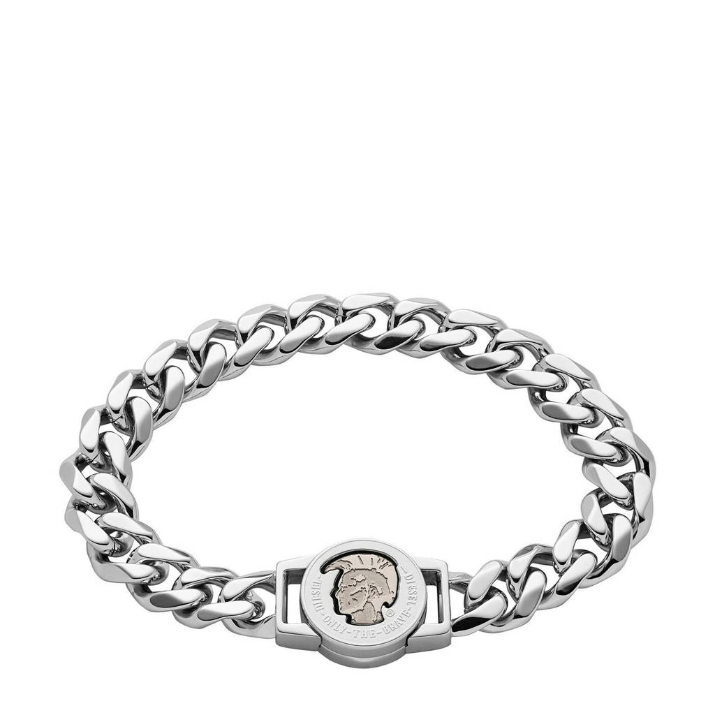 Diesel heren armband Steel DX1200040, Zilver, Gunmetal