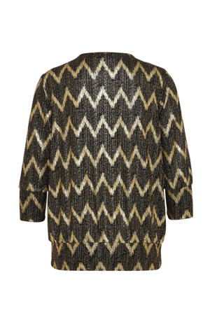 top in zwart met goudkleurige lurex