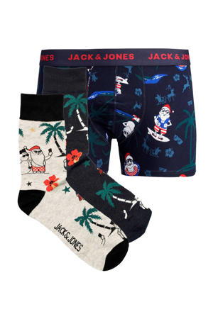 giftbox boxershort + sokken met kerst print