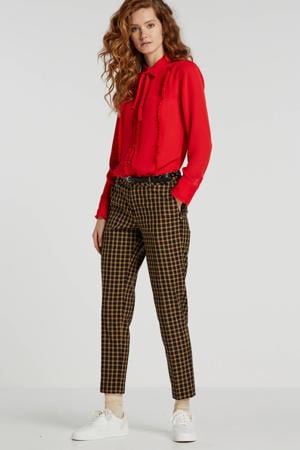 blouse met ruches rood