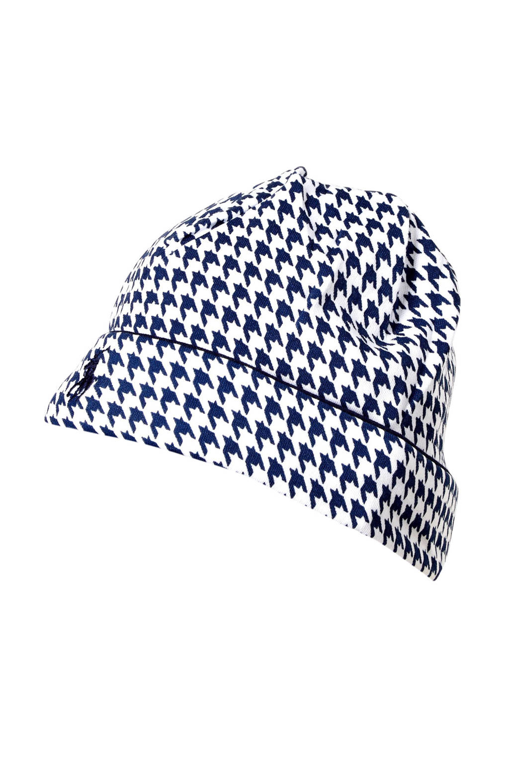 POLO Ralph Lauren muts met all over print blauw, Blauw/wit