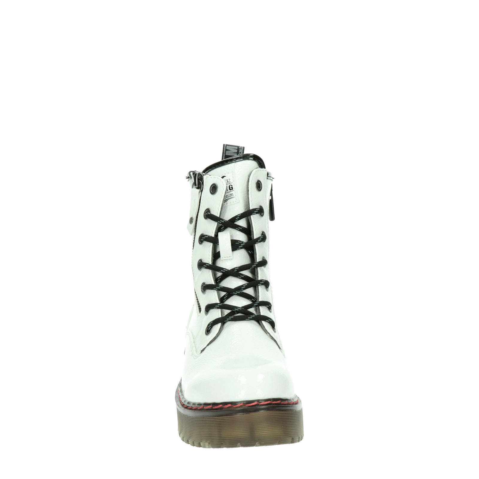 Mustang lak veterboots wit | wehkamp