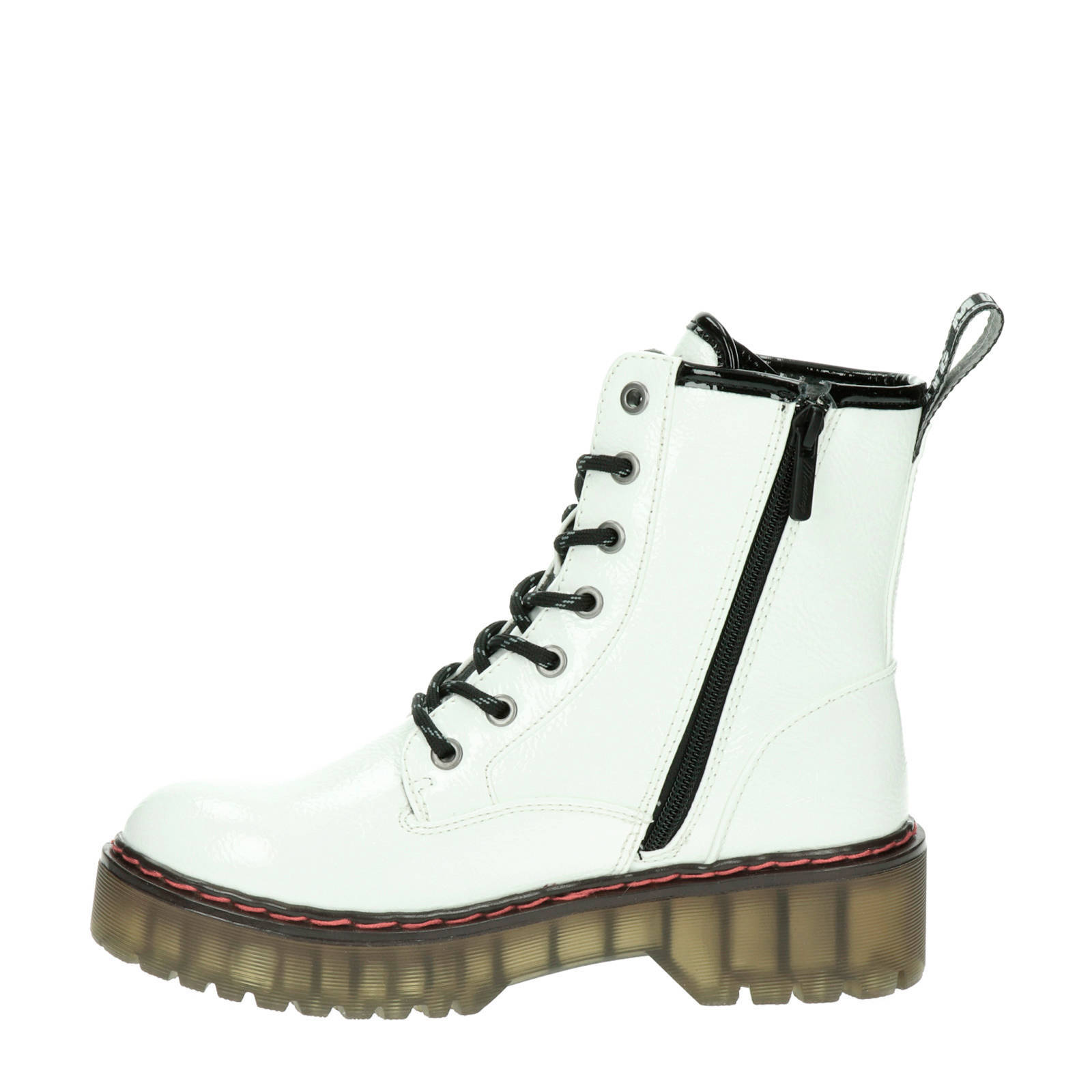 Mustang lak veterboots wit | wehkamp