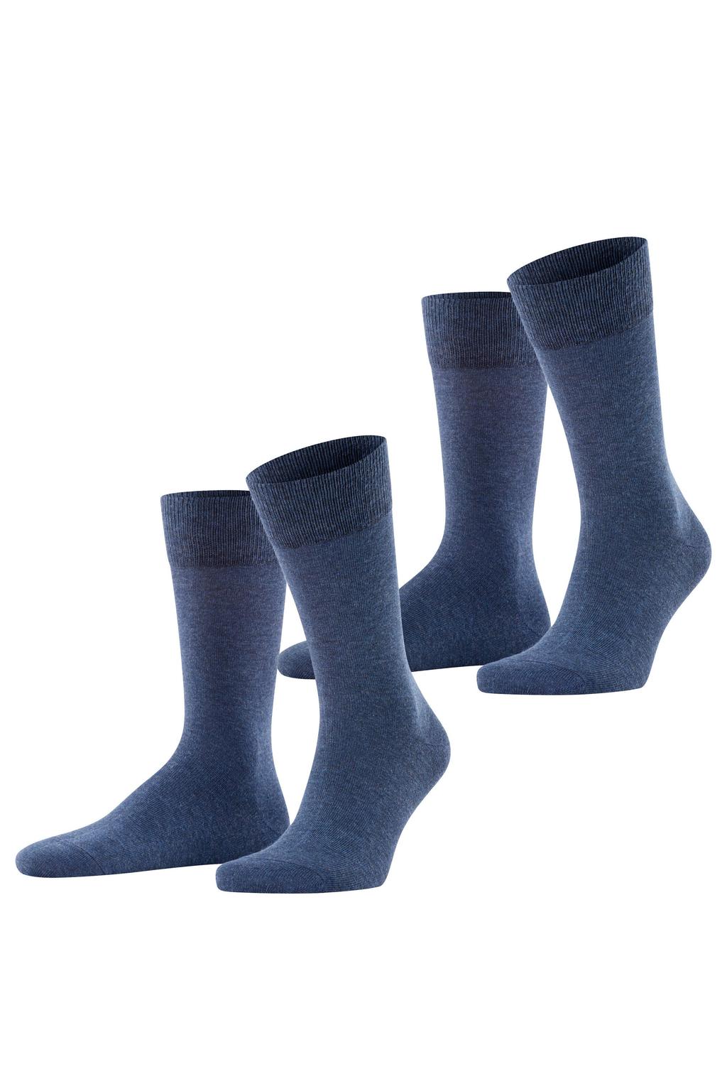 FALKE Happy sokken - donkerblauw melange (set van 2)