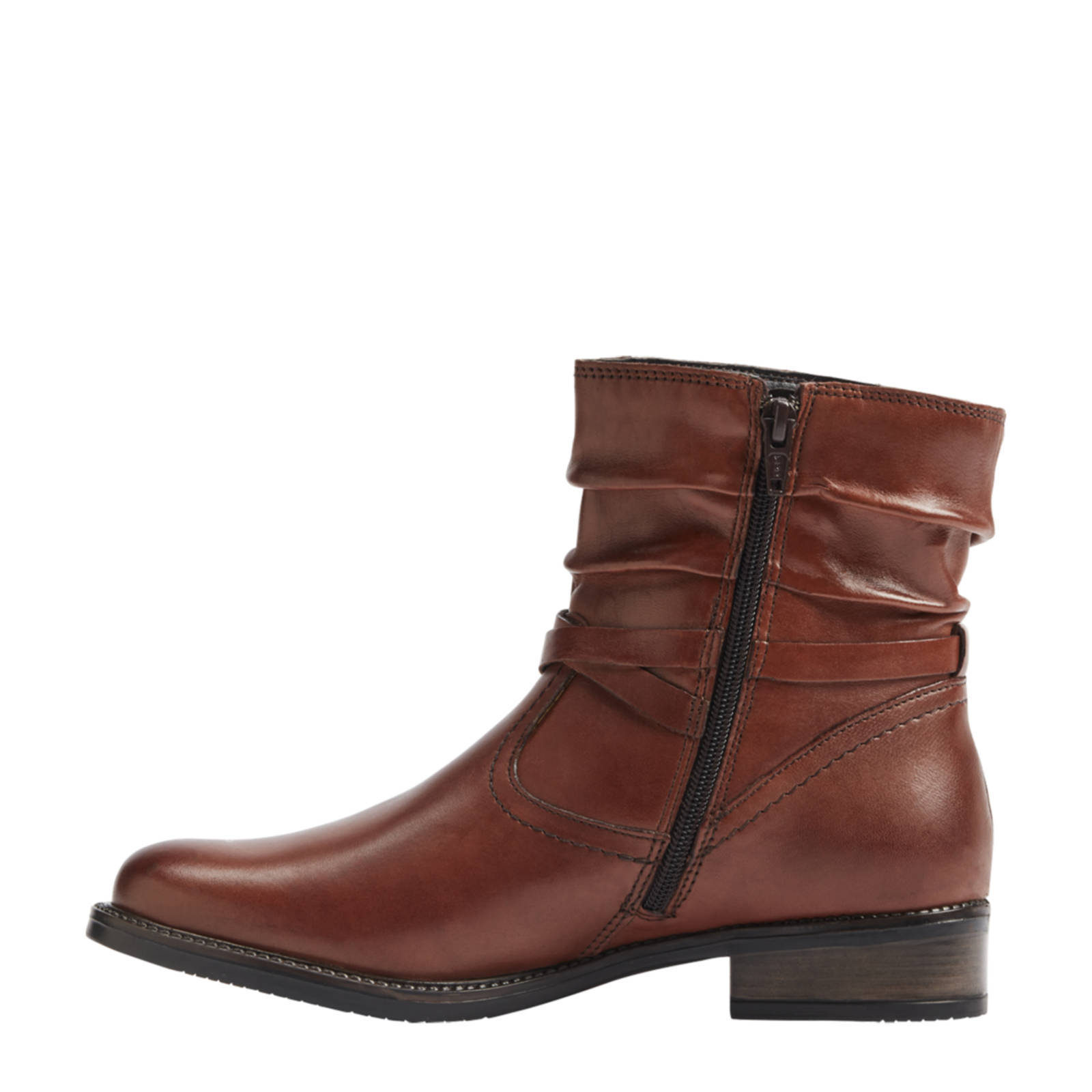5th Avenue leren enkellaarzen cognac | wehkamp