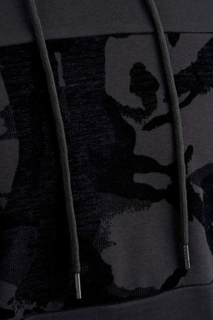 hoodie met printopdruk antraciet/zwart