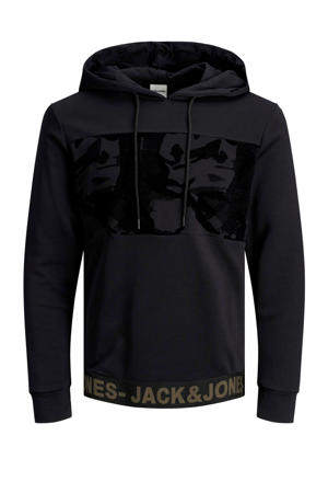 CORE hoodie met printopdruk antraciet/zwart