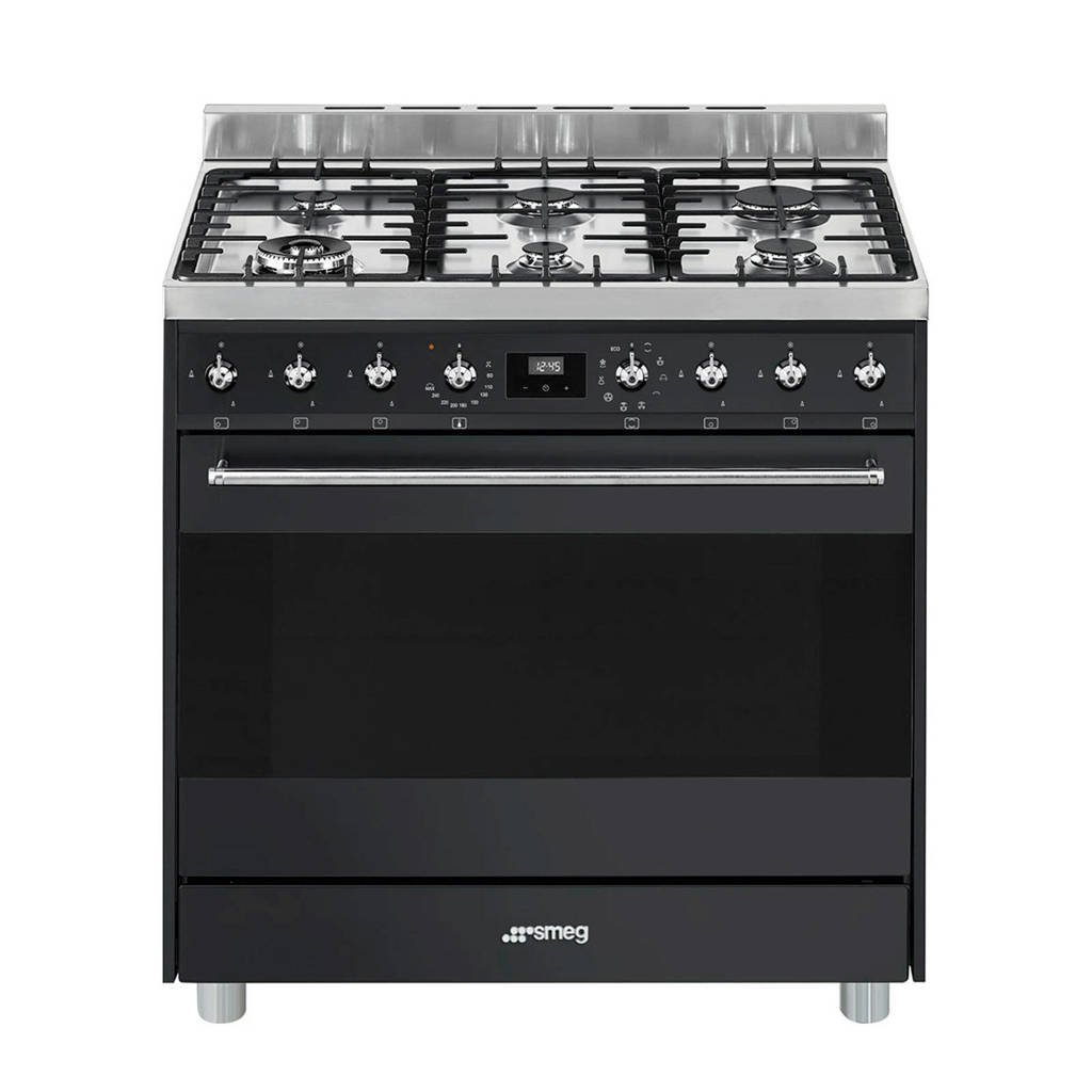 Smeg C9GMANLK9-1 gasfornuis, Zwart