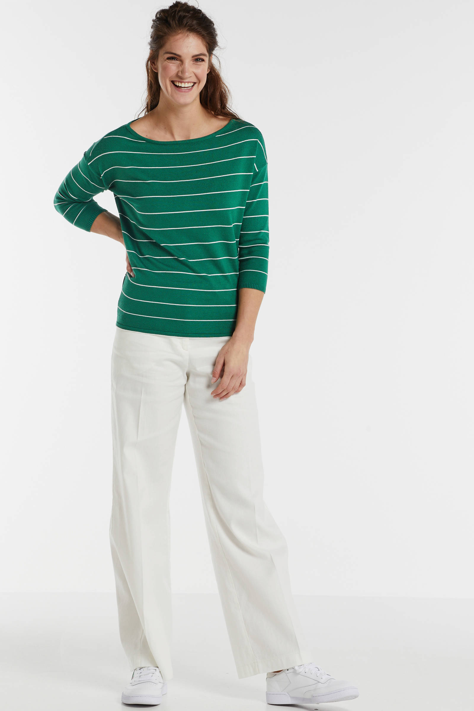 anytime trui met streep groen | wehkamp anytime trui met streep groen | wehkamp