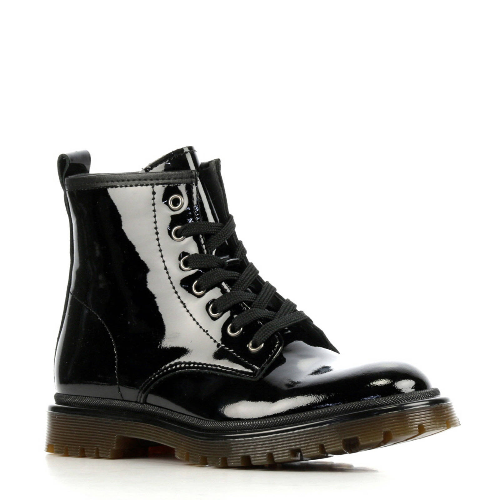 Hip H1037-194-10CO-AC lakleren veterboots zwart | wehkamp