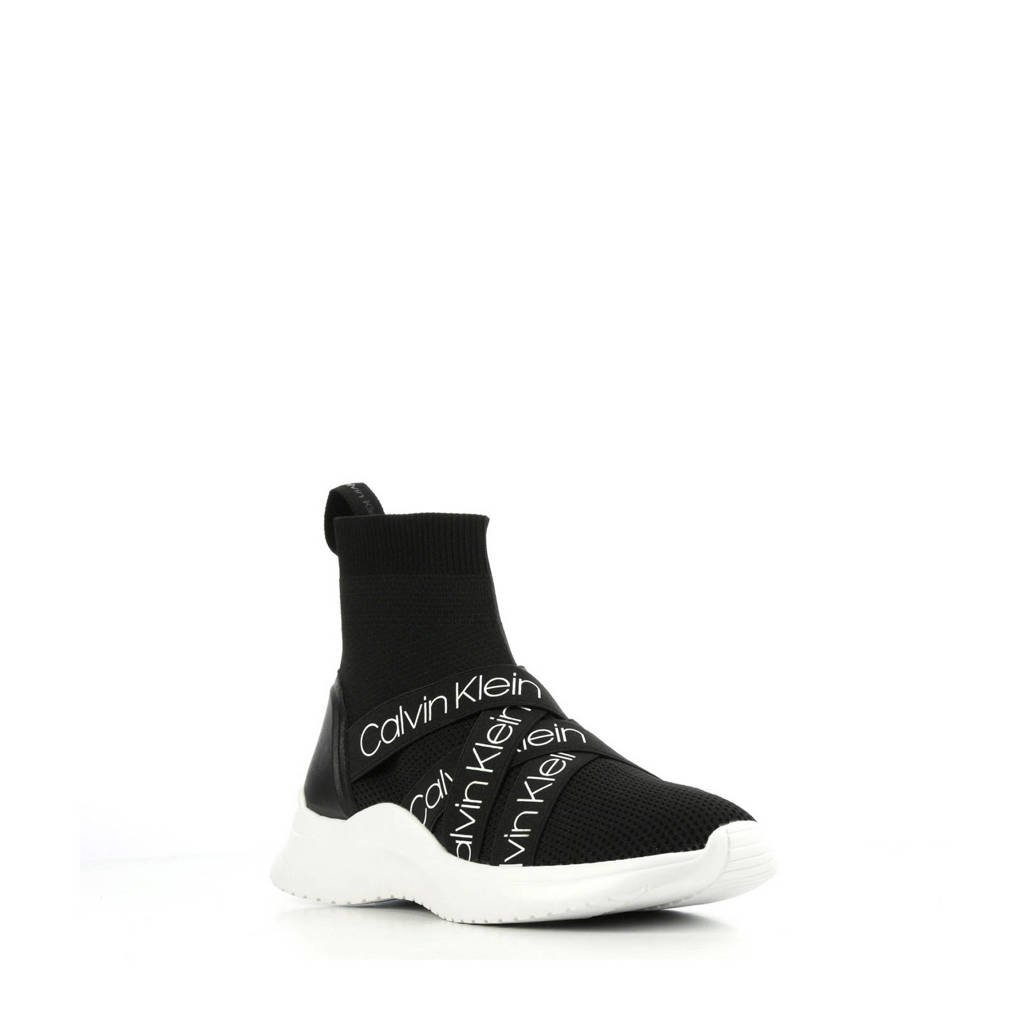 Calvin Klein Umney sock sneakers zwart/wit | wehkamp