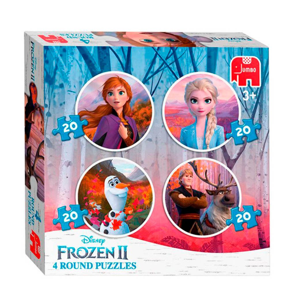 Disney Frozen 2 rond 4-in-1 legpuzzel 80 stukjes