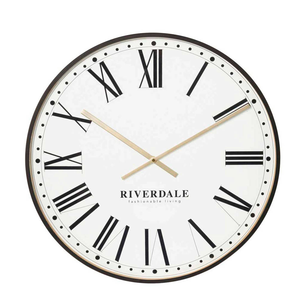 Riverdale wandklok Camden (Ø53 cm), Zwart