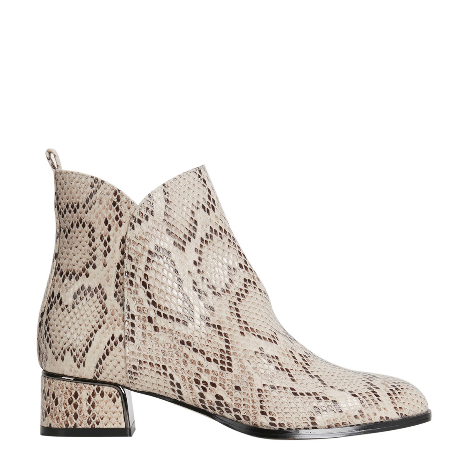 enkellaarzen slangenprint beige enkellaarzen slangenprint beige
