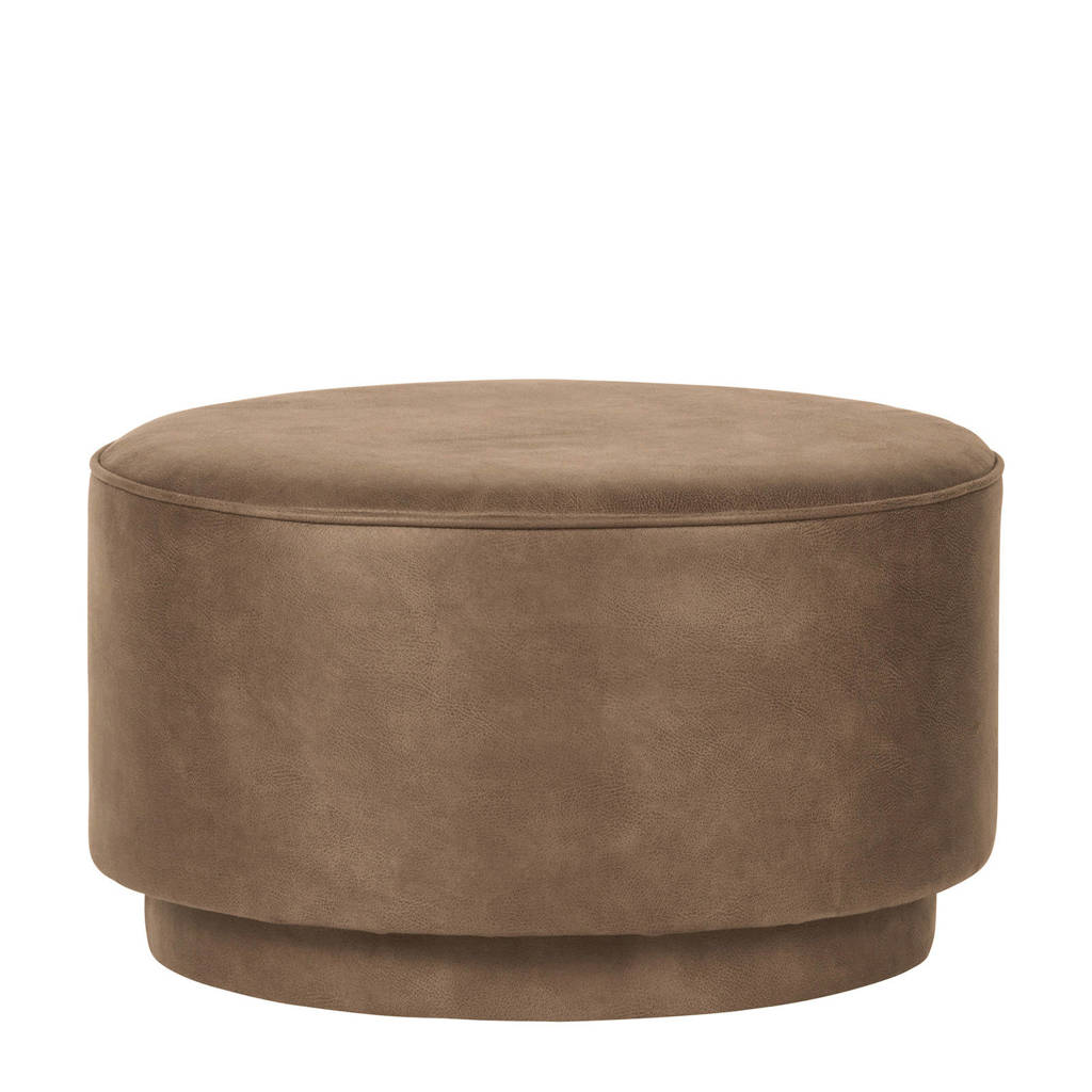 vtwonen eco-leren poef Coffee, Bruin