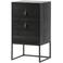 WOOOD WOOOD Zola Nachtkastje Incl. Lade En Deur - Grenen - Zwart - 74x40x35