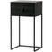WOOOD WOOOD Zola Nachtkastje Met Lade - Grenen Geborsteld - Zwart - 74x40x35