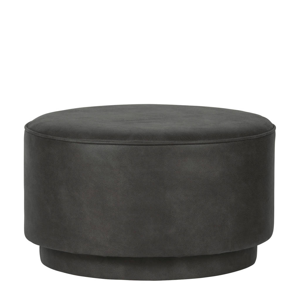 vtwonen eco-leren poef Coffee, Antraciet